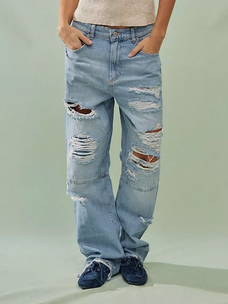 Nwt Free People Crvy Lesson Learned Straight-Leg Jeans
